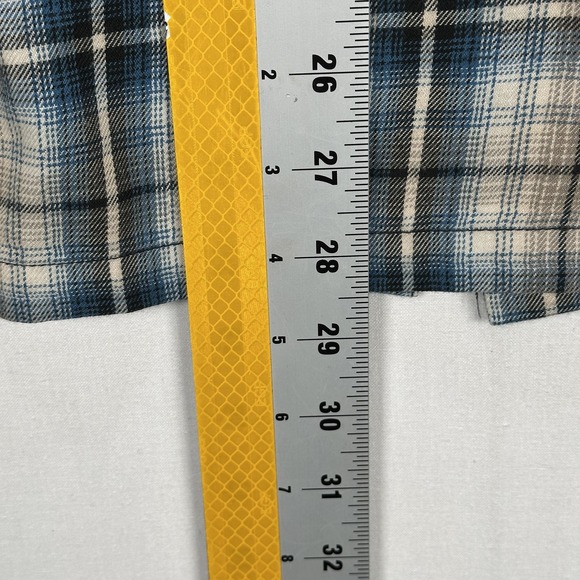 Kuhl Flannel Shirt Mens Medium Blue Plaid Long Sleeve Button Up Casual Outdoor - Picture 9 of 10